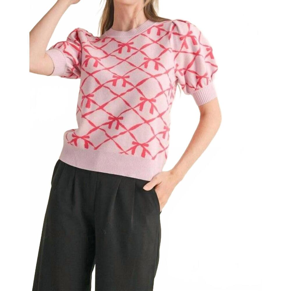 NEW EN MERCI bows for days sweater in pink
